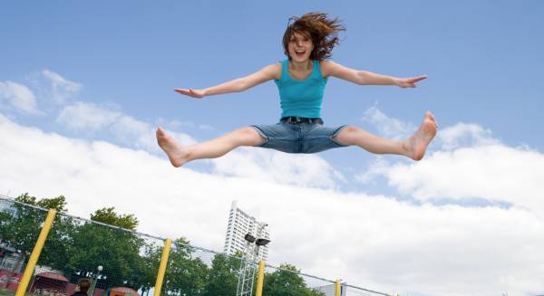 trampoline, exercise, bounce