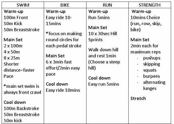 sprint triathlon training with mischele stevens