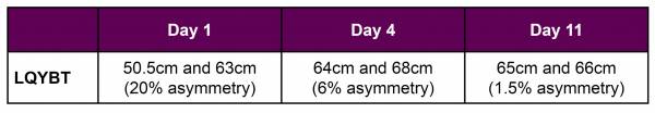 Here are the results of the LQYBT testing.