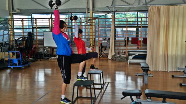 One Arm Dumbbell Press with a Box