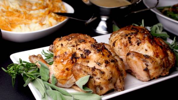 roasted Cornish game hens