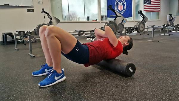 foam rolling the upper back