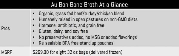 Au Bon bone broth At a Glance