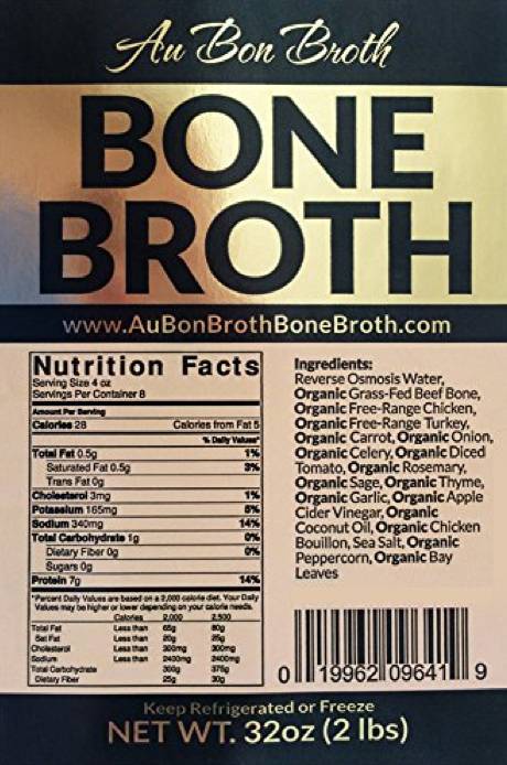 Au Bon Nutrition Facts