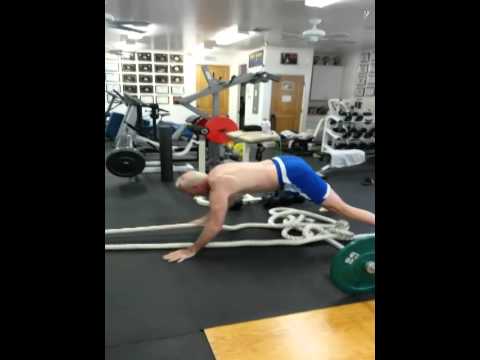 Prone rope pull/pushup