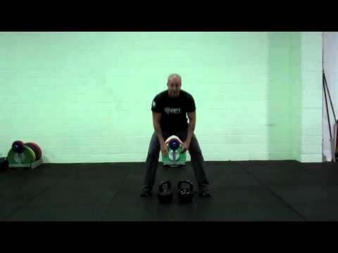 Functional strength training - double kettlebell clean