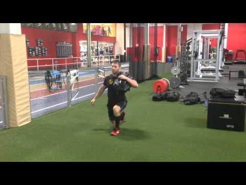 Offset Walking Sandbag Lunges