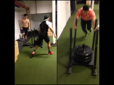 Heavy Sled Push Drop Sets: The best way to shed bodyfat and kept those gains!