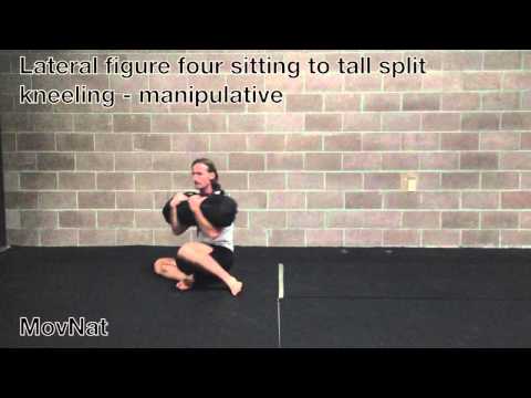 Lateral figure four sitting to tall split kneeling - manipulative