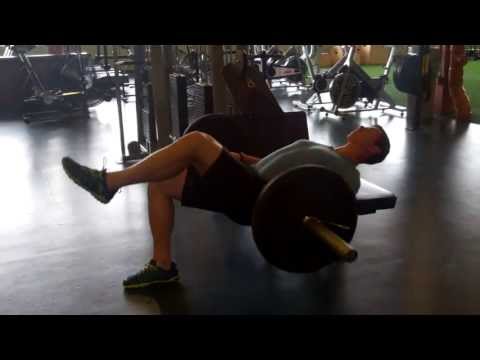 Barbell 1-leg Bench Hip Thruster