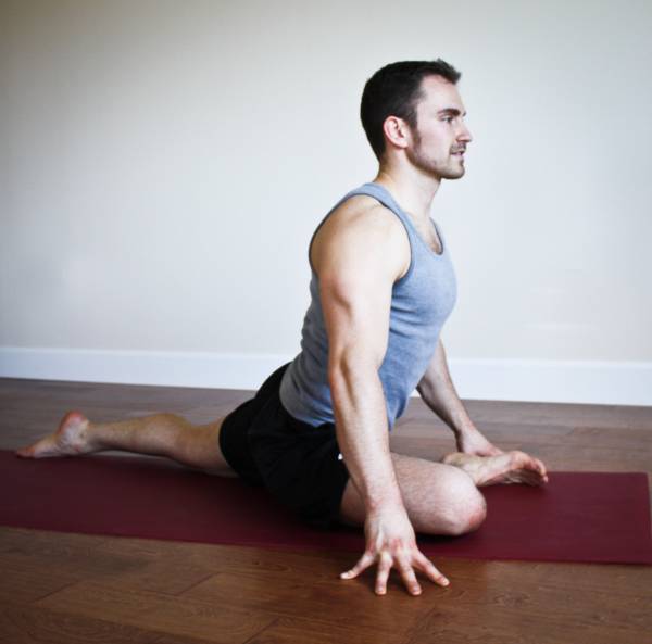 pigeon pose, yoga, stretching, facilitated stretching