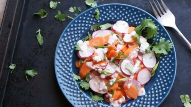 recipes, salads, side dishes, carrots, radishes, harissa