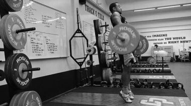 olympic lift pull at college