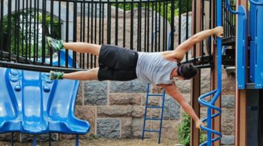 human flag pole