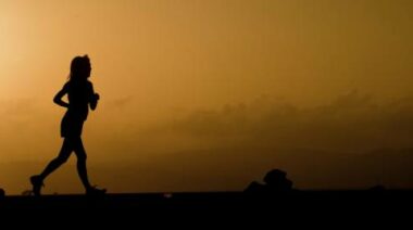 Runner at sunset