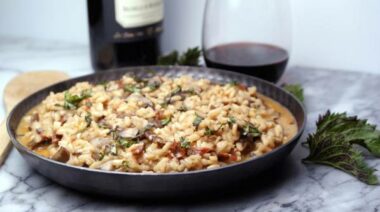 mushroom leek risotto