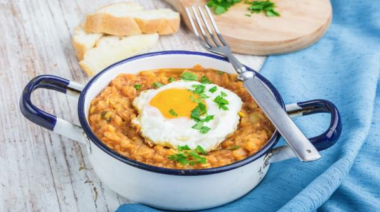 spiced lentils with egg