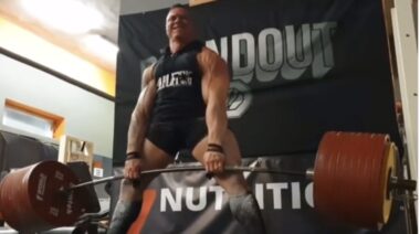 Wierzbicki amidst an all-time, 1,107-pound deadlift in April 2022