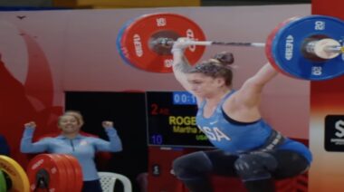 Mattie Rogers clean & jerk American record July 2022