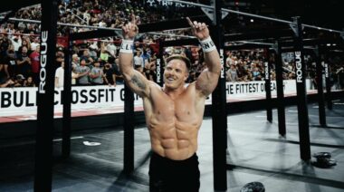 Noah Ohlsen Celebrating 2022 CrossFit Games