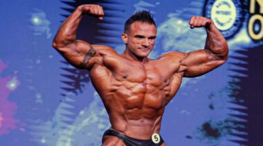 Darwin Uribe Bodybuilding Pose on Stage