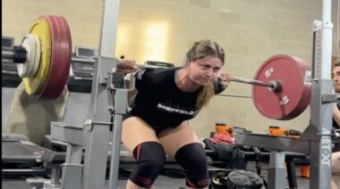 Jessica Buettner Squat Tie PR March 2023