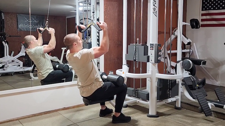 Dr. Merrick Lincoln doing lat pulldown