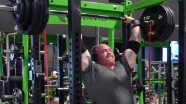 Mitchell Hooper pressing barbell overhead