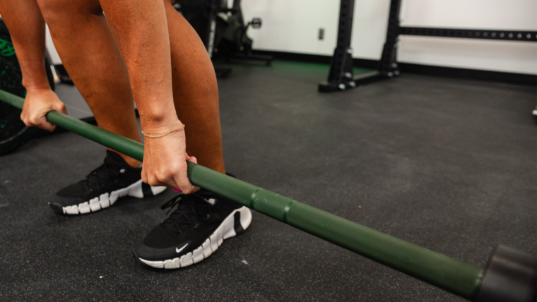 Testing the knurling on the REP Fitness Colorado Bar